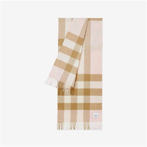 Check Cashmere Scarf in Alabaster pink 